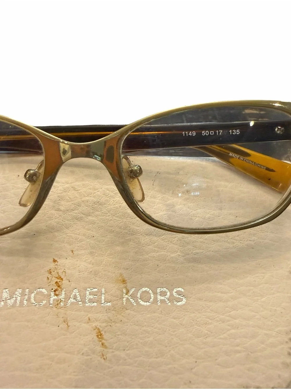 MICHAEL KORS MK 3014 1149 SYBIL GOLD AUTHENTIC EYEGLASSES MK 3014 RX 50-17-135